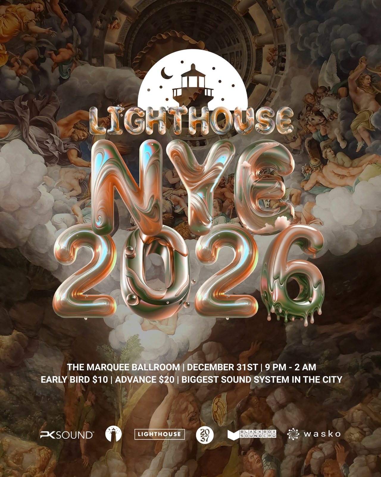 Lighthouse Presents: NYE 2026 @ THE MARQUEE BALLROOM